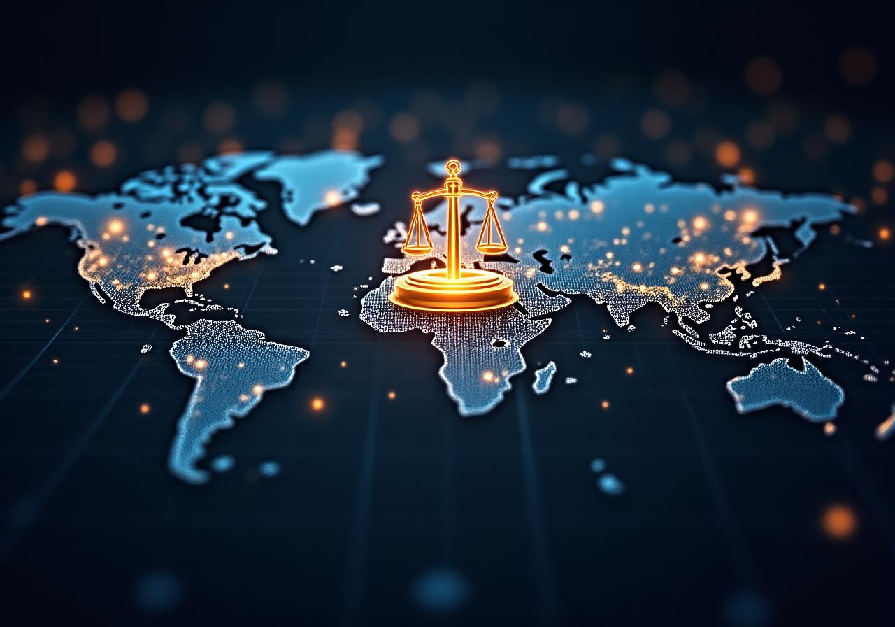 Global logistics network visualization with legal document overlays