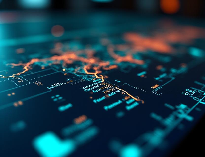 Dashboard showing real-time global freight movement with data overlays